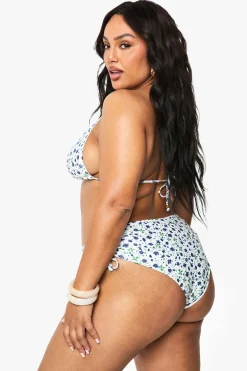 boohoo Plus Ditsy Floral Beaded Triangle Bikini Top<Femme Maillots De Bain