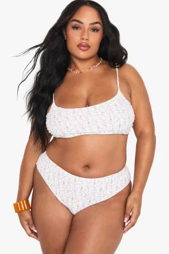 Plus Ditsy Floral Triangle Bikini Top