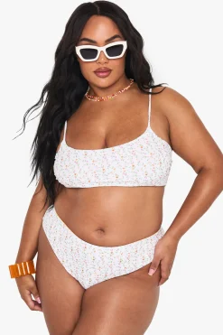 Plus Ditsy Floral Triangle Bikini Top