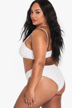 Plus Ditsy Floral Triangle Bikini Top