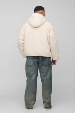 Plus, doudoune oversize à capuche en tricot, de coupe boxy