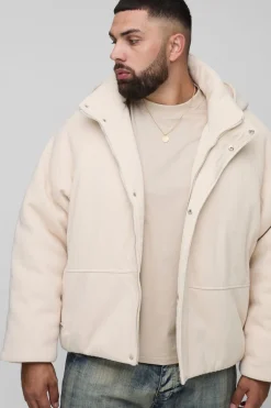 Plus, doudoune oversize à capuche en tricot, de coupe boxy