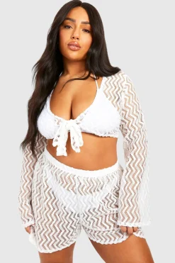 Plus Ensemble de plage en jersey tricoté