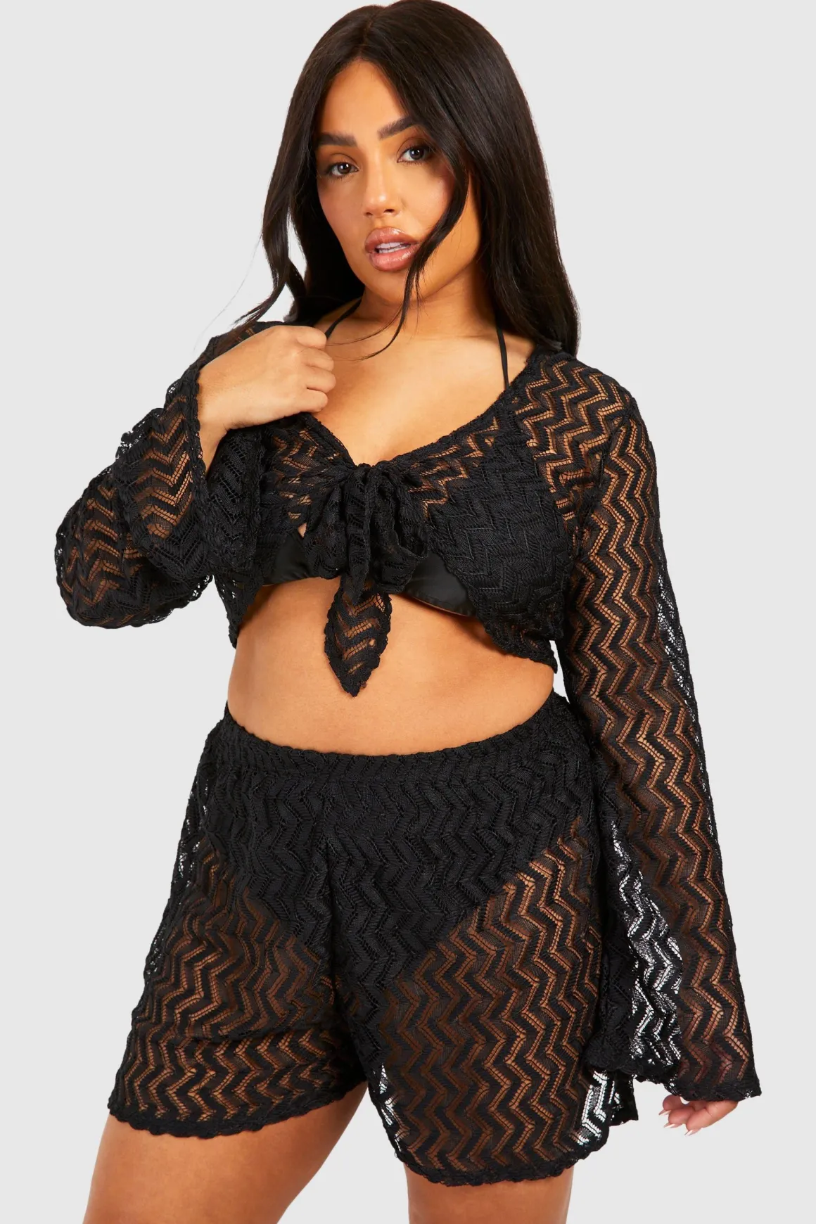Plus Ensemble de plage en jersey tricoté grande taille Co Ord