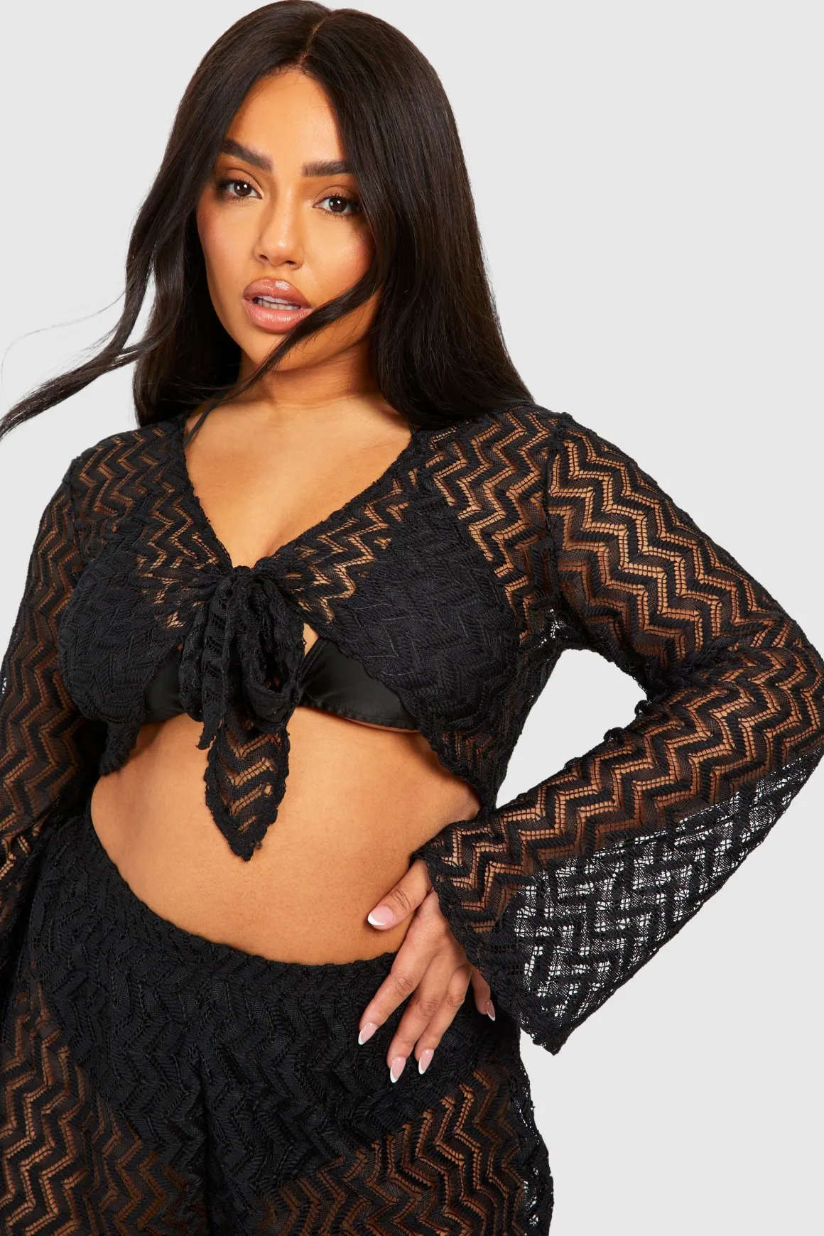 Plus Ensemble de plage en jersey tricoté grande taille Co Ord