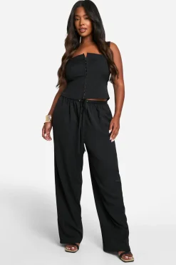 boohoo Plus Ensemble Grande Taille - Corset À Agrafes et Pantalon Ample à Jambes Larges<Femme Ensembles