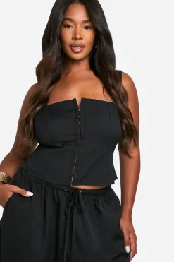 boohoo Plus Ensemble Grande Taille - Corset À Agrafes et Pantalon Ample à Jambes Larges<Femme Ensembles