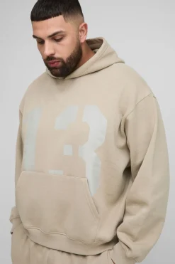 Plus Ensemble sweat à capuche oversize boxy à imprimé 13 & short