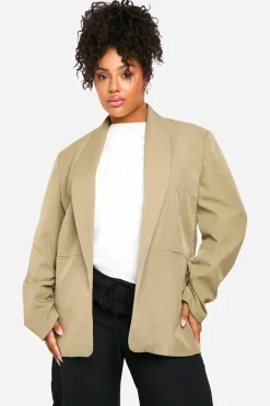 Plus Essential Blazer surdimensionné à manches froncées
