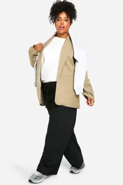 Plus Essential Blazer surdimensionné à manches froncées