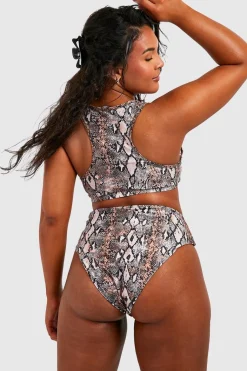 Plus Essentials Bikini Bas Grande Taille à Imprimé synthétique
