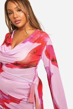 Plus Floral Ring Wrap Beach Co-ord
