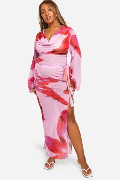 Plus Floral Ring Wrap Beach Co-ord