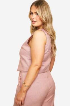 Plus Gilet Marl Asymétrique