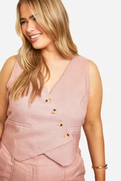 Plus Gilet Marl Asymétrique