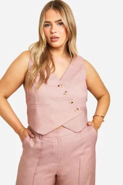 Plus Gilet Marl Asymétrique