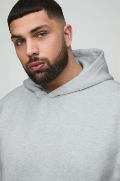boohooMAN Plus 330GSM Basic Oversized Over The Head Hoodie<Homme Tout Afficher|Sweats À Capuche Grande Taille