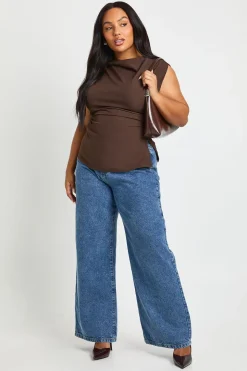 Plus Haut asymétrique à encolure drapée