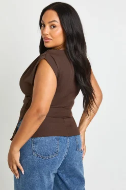 Plus Haut asymétrique à encolure drapée