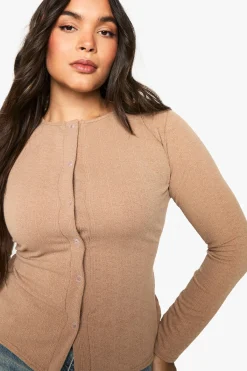boohoo Plus Haut Boutonné en Côtes Ondulées<Femme Tops