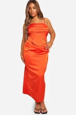 Plus Haut Corset en Satin Drapé pour Grandes Tailles