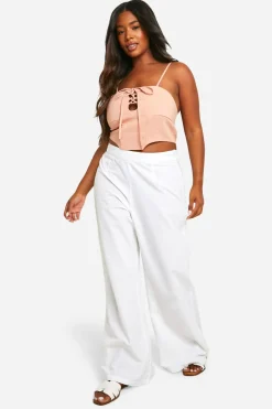 Plus Haut Corset à Lacets Look Lin