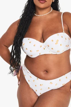 Plus Haut de bikini balcon rembourré à imprimé mandarine