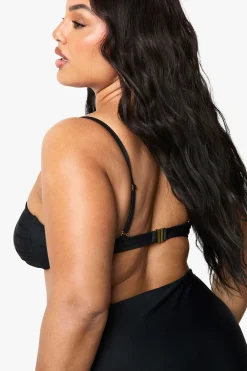 Plus Haut de bikini bandeau Plus à fronces avec bretelles amovibles