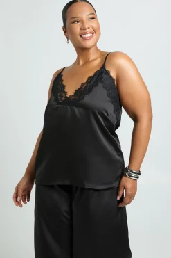 Plus haut de camisole à bordure en dentelle