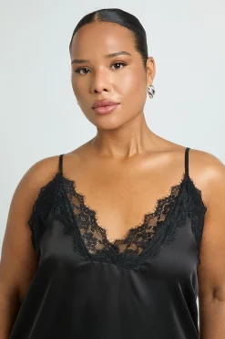 Plus haut de camisole à bordure en dentelle