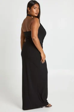 boohoo Plus Haut à encolure drapée avec bordure dorée & Jupe maxi à coupe colonne coordonnée<Femme Ensembles