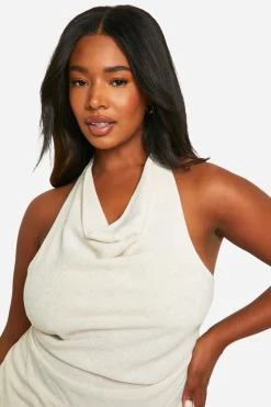 Plus Haut Halterneck Look Lin Grande Taille