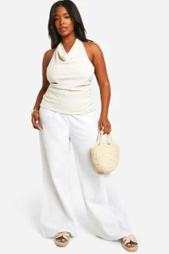 Plus Haut Halterneck Look Lin Grande Taille