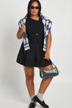 Plus Haut à manches cap asymétrique boutonné