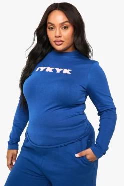 boohoo PLUS IYKYK TOP À MANCHES LONGUES AJUSTÉ<Femme Tops