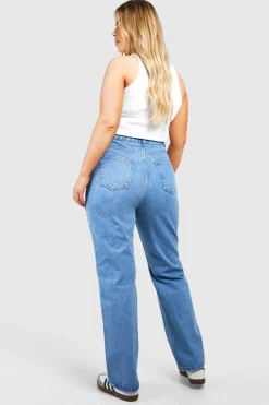 Plus Jean Droit Déchiré Grande Taille