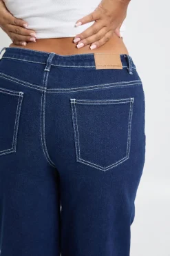 boohoo Plus Jean Droit à Revers<Femme Denim|Jeans