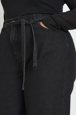 boohoo Plus Jean à jambes larges avec nœud élastiqué à l'arrière<Femme Denim|Jeans