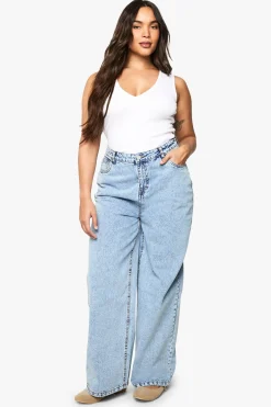 boohoo Plus Jean Modelateur de Fessier à Taille Haute et Jambes Larges<Femme Denim|Jeans