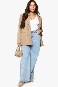 boohoo Plus Jean Modelateur de Fessier à Taille Haute et Jambes Larges<Femme Denim|Jeans
