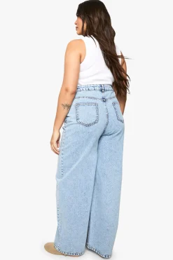 boohoo Plus Jean Modelateur de Fessier à Taille Haute et Jambes Larges<Femme Denim|Jeans