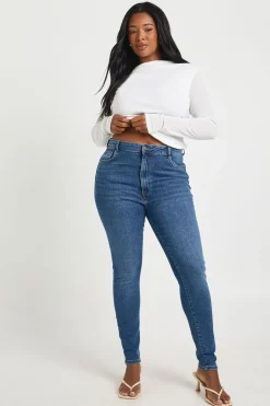 Plus jean skinny à taille haute qui rehausse le fessier