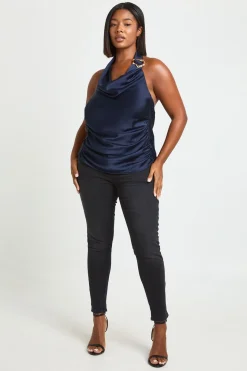 Plus jean skinny à taille haute rehaussant les fesses