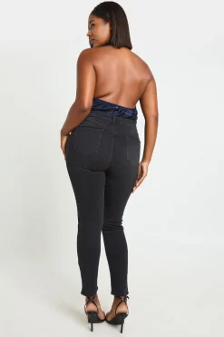 Plus jean skinny à taille haute rehaussant les fesses