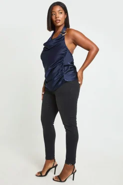 Plus jean skinny à taille haute rehaussant les fesses