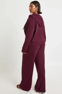 Plus Jogger à côtes tricotées et jambes larges