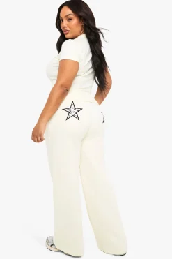 boohoo PLUS JOGGER À JAMBES LARGES À IMPRIMÉ VACHE ÉTOILÉ<Femme Pantalons|Joggings