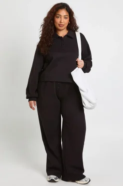 boohoo Plus Joggers à jambes larges boutonnés<Femme Pantalons|Joggings