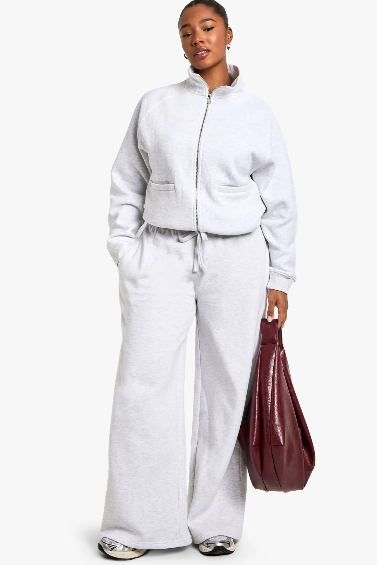boohoo Plus Jogger à taille avec cordon de serrage, jambe droite<Femme Pantalons|Joggings