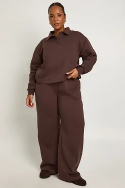 Plus joggeurs à jambes larges boutonnés